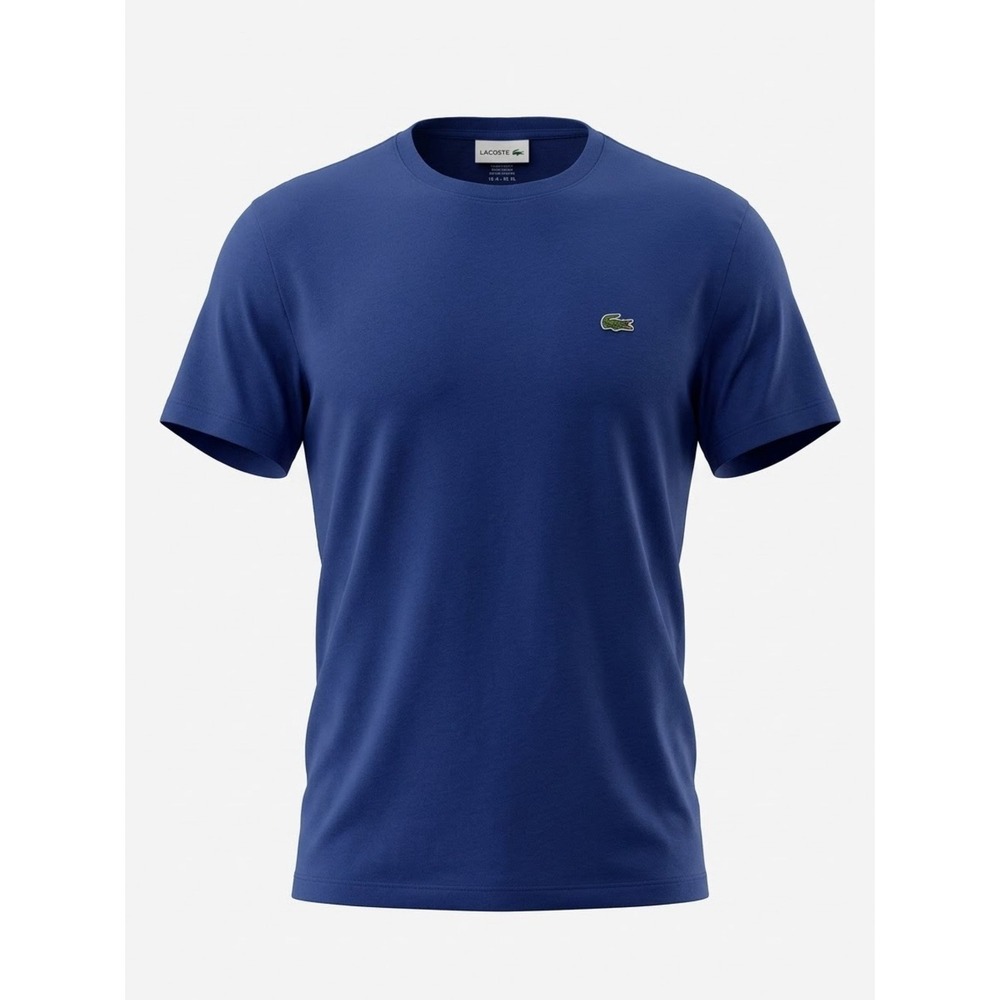 Lacoste Royal Blue 100% Pima Cotton Crewneck Tee XL Quiet Luxury Minimalist